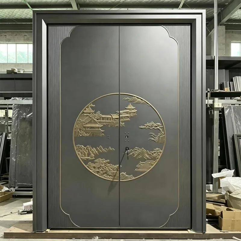 3D-präglat vävt mönster entré gjuten aluminiumdörr