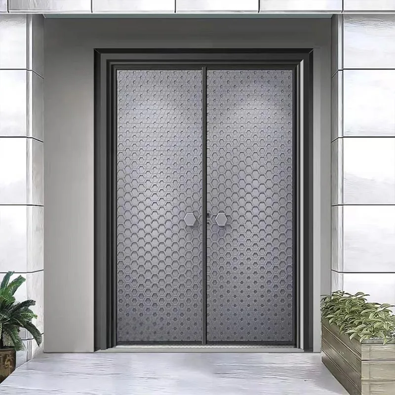 Minimalist Closed-edge Double Swing Cast Aluminum Door