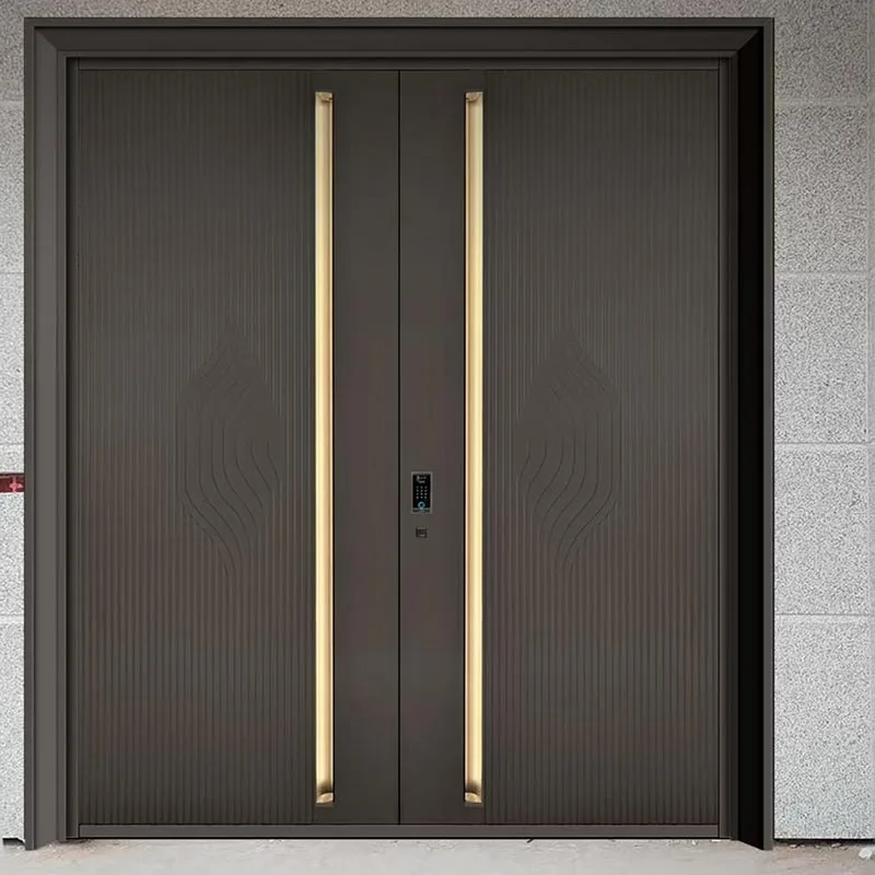 Minimalist Closed-edge Double Swing Cast Aluminum Door